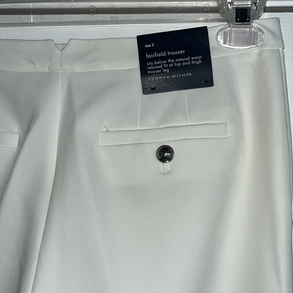 Tommy Hilfiger Ivory Fairfield Trousers Relaxed Fit Size 2 NWT - Picture 11 of 16
